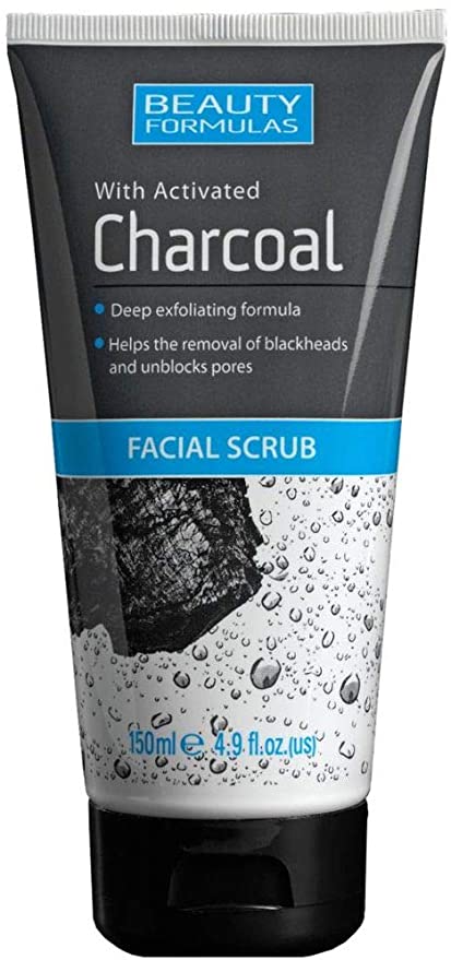 3 x 150ml Beauty Formulas with Activated Charcoal Facial Scrub