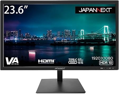 JAPANNEXT 23.6型 USB Type-C(65給電対応) フルHD(1920x1080) 液晶モニター JN-V236FHDR-C65W HDMI USB Type-C