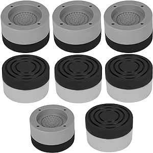 WIOR Shock and Noise Cancelling Washing Machine Support, Anti Walk Washing Machine Foot Pads, Washer and Dryer Anti-Vibration Pads Ideal for Noise Reduction and Shock Absorber(8PCS)