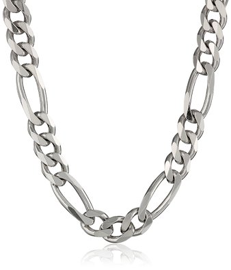 Men's Sterling Silver Italian Solid Figaro Link-Chain Necklace