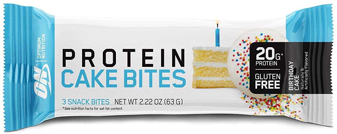 Optimum Nutrition Optimum Nutrition Protein Cake Bites/Whipped Protein Bars, Birthday Cake (9 Count of 2.22 oz Packs), 19.98 oz