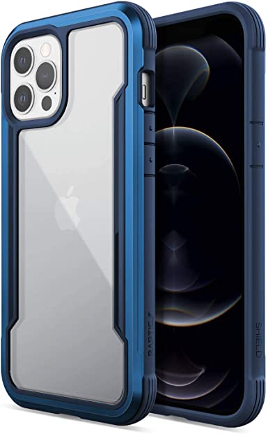 Raptic Shield Case Compatible with iPhone 12 Case & iPhone 12 Pro Case, Shock Absorbing Protection, Durable Aluminum Frame, 10ft Drop Tested, Fits iPhone 12 & 12 Pro, Blue
