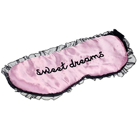 Voberry® [Sweet Dreams] Stylish Travel Sleep Mask Blinder Slow Fatigue Comfortable Sleeping Patch Eyeshade Eye Mask for Women Girls (Pink)