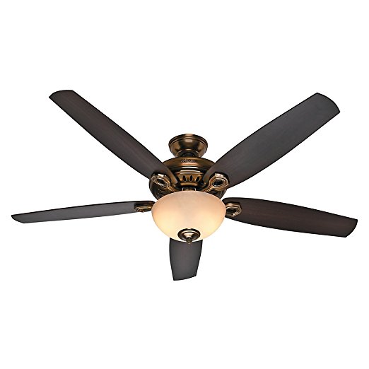 Hunter Fan Company 54061 Valerian 60-Inch Bronze Patina Ceiling Fan with Dark Walnut/Roasted Walnut Blades and a Light Kit