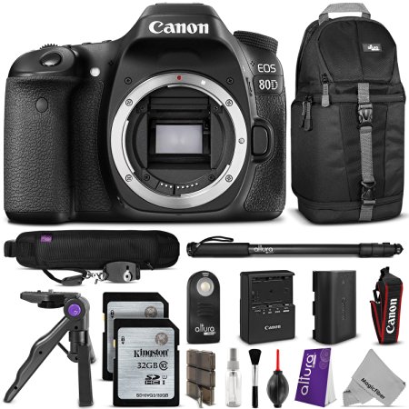 Canon EOS 80D DSLR Camera Body w/ Advanced Photo and Travel Bundle