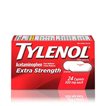Tylenol Extra Strength Caplets, Fever Reducer And Pain Reliever, 500 Mg, 24 Ct.