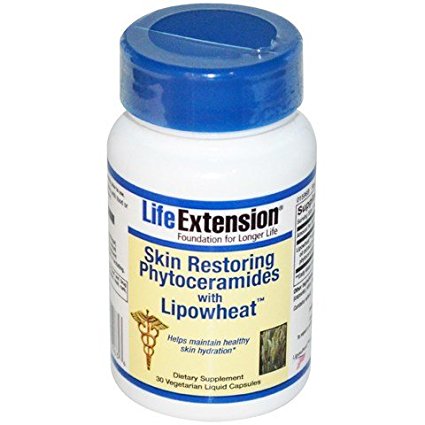 Life Extension Skin Restoring Phytoceramides w/ Lipowheat Total of 120 Liquid Capsule , Extension-dh