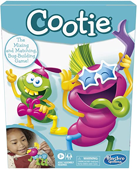 Hasbro Gaming Cootie Mixing and Matching Bug-Building Game for Preschoolers and Kids Ages 3 and Up, for 2-4 Players