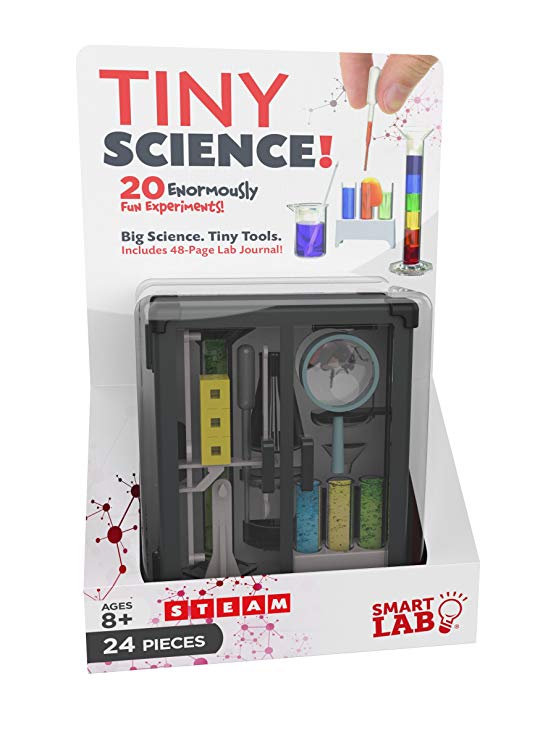 SmartLab Toys Tiny Science - 24 Pieces - 20 Experiments - Includes Travel Case and Instruction Book - 2018 Dr. Toy Best Picks