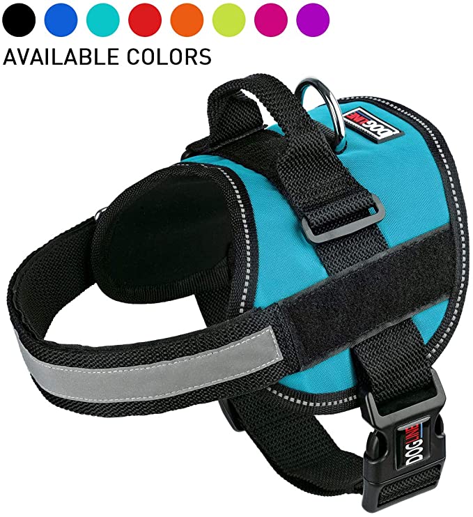 Dog Harness, Reflective No-Pull Adjustable Pet Vest with Handle for Hiking Walking, Training, Service and Outdoors - Breathable No - Choke Harness for Small, Medium or Large Dogs with Room for Patches