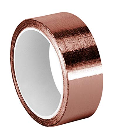 TapeCase Copper Foil Tape with Acrylic Adhesive, Converted from 3M 1125, 6 Yd Length, 1" Width, Roll