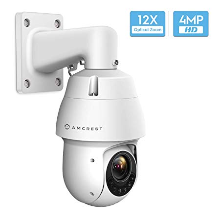 Amcrest 4MP Outdoor PTZ POE   IP Camera Pan Tilt Zoom (Optical 12x Motorized) UltraHD POE  Camera Security Speed Dome, CMOS Image Sensor, 328ft Night Vision, POE  (802.3at) - IP66, 4MP, IP4M-1053EW