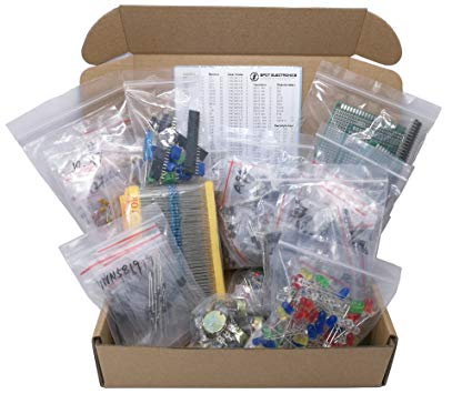 XL Electronic Component Kit Assortment, Capacitors, Resistors, LED, Transistors, Diodes, Zener, Potentiometers, 1650 pcs