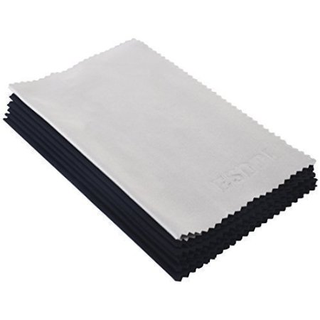 (6 Pack) Esddi Best Microfiber Cleaning Cloths, Perfect for All LCD Screens, Lenses and Other Delicate Surfaces (5 Dark Blue and 1 Grey 6x7")