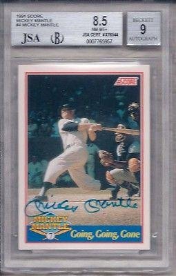 Mickey Mantle Autographed Set Four M Enterprisesbgs Graded & Authenticated - JSA Certified - Baseball Slabbed Autographed Cards