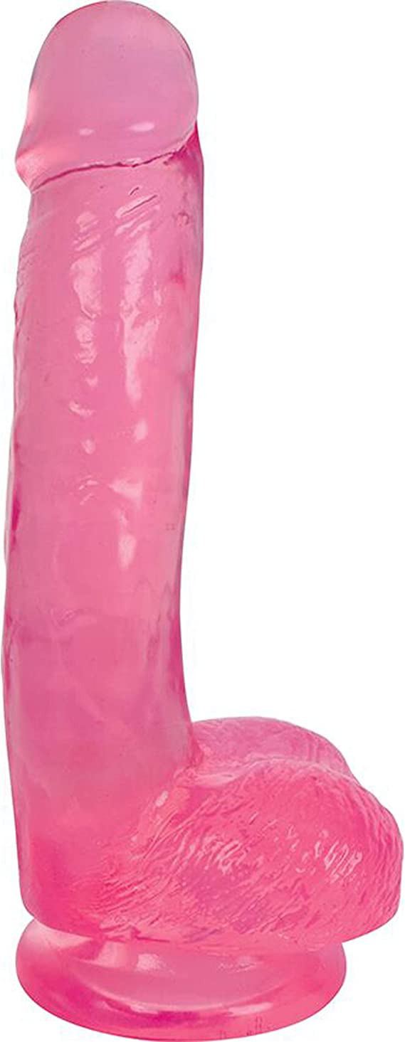 Lynx 7 Inch Pink Ice Dildo with Balls (Made in USA)