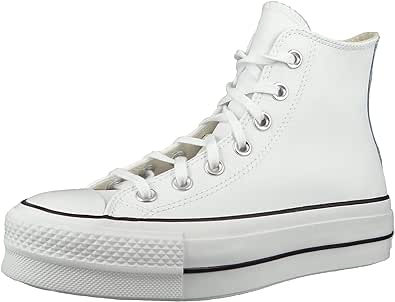 Converse Women's Chuck Taylor All Star Lift Clean HIGH TOP Sneaker, White/Black/White, 7 M US