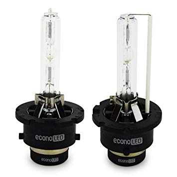 econoLED D2C D2S D2R 8000K Xenon HID Replacement Bulbs Metal Chassis Diamond White 35W 12V Car Auto Headlight Lamps Head Lights