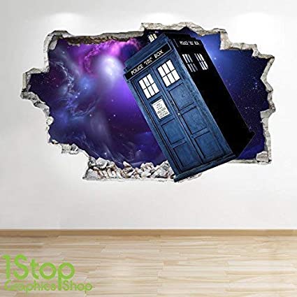 1Stop Graphics Shop DOCTOR WHO WALL STICKER 3D LOOK - BEDROOM KIDS TARDIS WALL DECAL Z712 Size: Large
