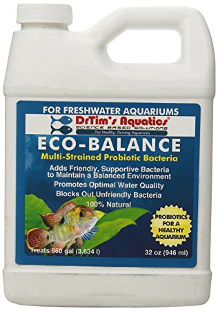 DrTim's Aquatics Eco-Balance Multi-Strained Probiotic Bacteria for Freshwater Aquarium, 32-Oucne