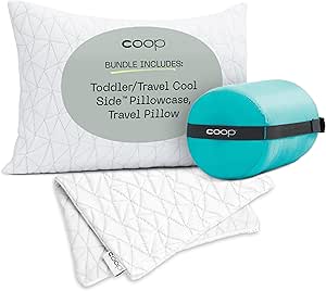 Coop Home Goods The Cool Side Travel Pillow Cover & Travel Pillow Bundle, Set includes (1) Cool Side Travel Pillow Cover and (1) Travel Pillow