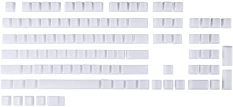 HMANE 109 Keys POM Jelly Keycaps Set, Rainbow Blank Doubleshot Translucent OEM Profile Mechanical Gaming Keyboard Keycaps for 60ï¼…/87 TKL/104/108 Cherry MX Switches (White/Top Printed)