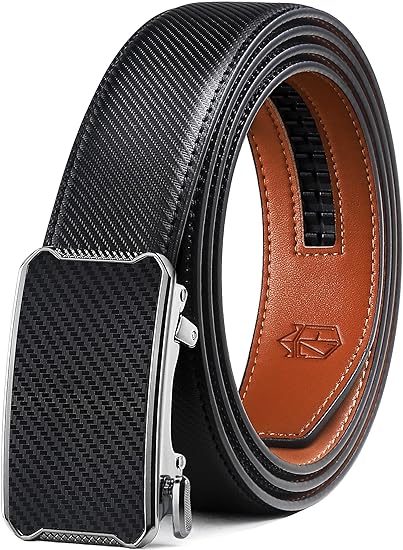 Zitahli Men's Belt,Ratchet Belt Dress with Premium Leather,Slide Belt with Easier Adjustable Automatic Buckle