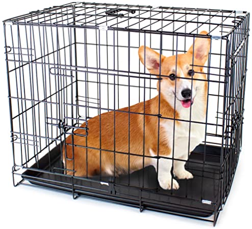 Weebo Pets Folding Metal Pet Crate with Removable Liner