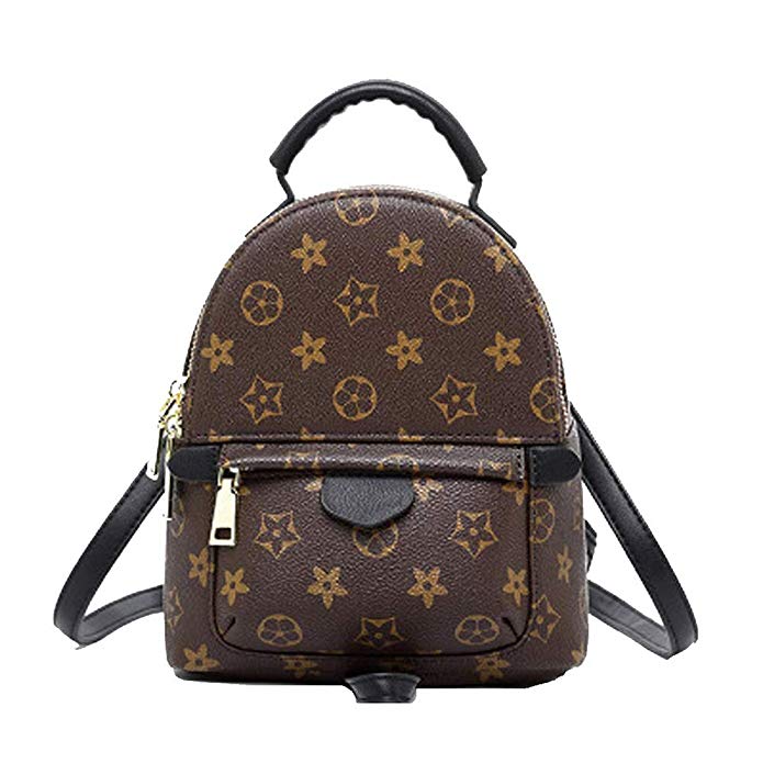 Olyphy Designer Mini Leather Backpack Purse for Women, Fashion Small Shoulder Purse Handbag (brown)