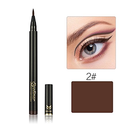 Wisdompark Waterproof Liquid Eyeliner Pencil Long Lasting Smooth Meticulous Eye Liner Pen (Brown)
