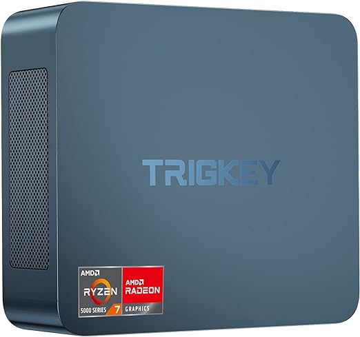 TRIGKEY 8 Core 16 Thread Ryzen 7 Mini PC Desktop PC S5 5700U（Up to 4.0GHz） 16G DDR4 500G NVME SSD 15W TPD Micro PC | 8Core 1900MHz HD graphics | WIFI-6 | BT 5.2 | DP  HDMI | Type-C |