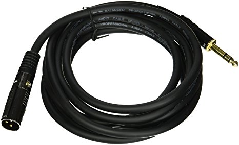 Monoprice 104762 10-Feet Premier Series XLR Male to 1/4-Inch TRS Male 16AWG Cable