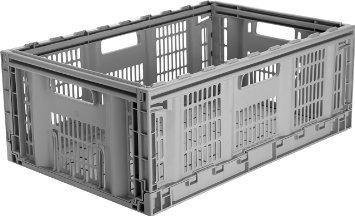 CleverMade CleverCrates Professional Grade Collapsible Storage Container, 46 Liter Grated Utility Crate, Grey