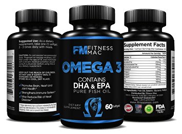 60 Pure SoftGels - Omega 3, 6 and 9 with DHA and EPA, Supports Brain, Heart, and Joint Health - Includes FREE ebook!