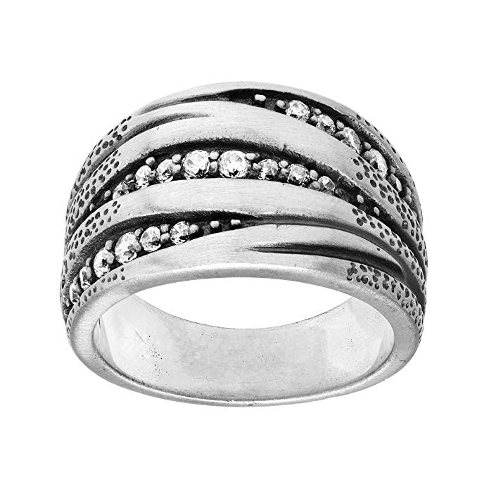 Silpada 'Organics' Ring with Cubic Zirconia in Sterling Silver
