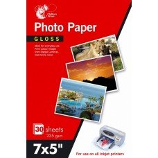 60 Sheets Gloss Photo Paper 7 x 5 " 235 gsm/2 Packs of 30