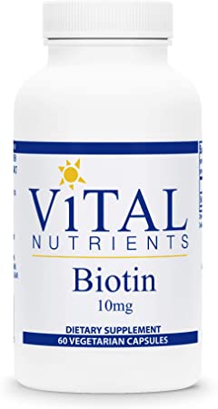 Vital Nutrients - Biotin - Vegan Formula - Promotes Health Hair, Skin, and Nails - 60 Vegetarian Capsules per Bottle - 10 mg