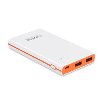 Lumsing Ultrathin Portable 2-Port USB Charger 8000mAh Premium External Battery Pack & Power Bank with Smart Charge for iPhone, iPad, Samsung Galaxy, and Android Smart Devices (White)