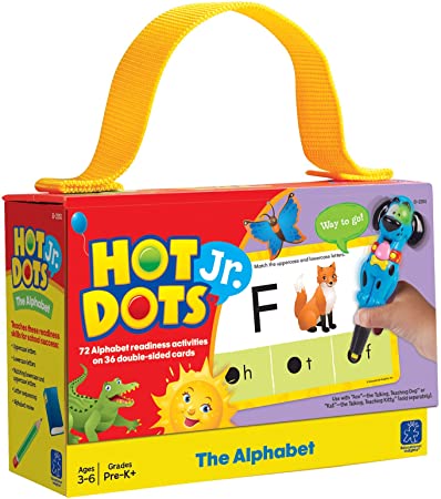 Educational Insights Hot Dots Jr. The Alphabet Flash Card Set, Homeschool, 72 Preschool & Kindergarten Readiness Activities, Ages 3