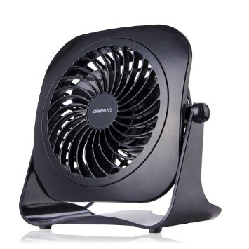 SENPAIC Desk Fan USB Mini Table Fan(2 Speed,4 Inch,Quietness)-Black