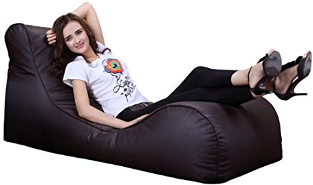 Puregadgets© Adult Size XXXL Beanbag Chaise Lounger Chair Indoor Outdoor Garden Sun Bean Bag available in Chocolate Brown