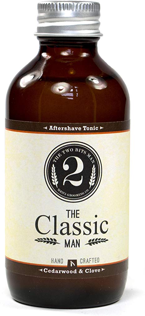 The Classic Aftershave Tonic - Cedarwood and Clove - Essential Oil Scented Aftershave Tonic by The 2 Bits Man (3 oz.)