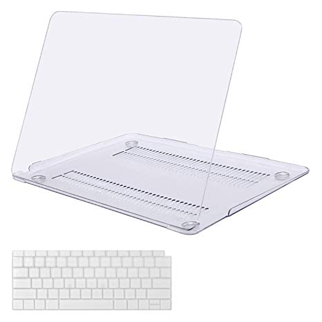 Mosiso MacBook Air 13 Case 2018 Release A1932 with Retina Display, Plastic Hard Case Shell with Keyboard Skin Cover Only Compatible Newest MacBook Air 13 inch with Touch ID, Crystal Clear