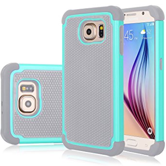 Galaxy S6 Edge Case, Jeylly(TM) [Shock Proof] Scratch Absorbing Hybrid Rubber Plastic Impact Defender Rugged Slim Hard Case Cover Shell For Samsung Galaxy S6 Edge S VI Edge G925