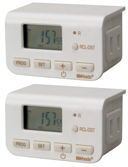 Woods 50007 Indoor 24-Hour Digital Timer Daily Settings 2-Pack