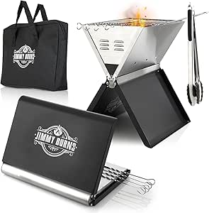 Barbecue de camping au charbon de bois en acier inoxydable [Design Eyecatching Notebook ] Pour 2 à 4 personnes le jardin Avec accessoires de barbecue