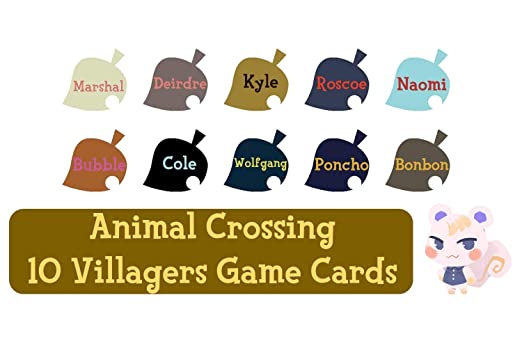 Animal Crossing New Horizons NFC Tag Game Cards for Switch/Switch Lite/Wii U - Marshal, Deirdre, Kyle, Roscoe, Naomi, Bubbles, Cole, Wolfgang, Poncho and Bonbon