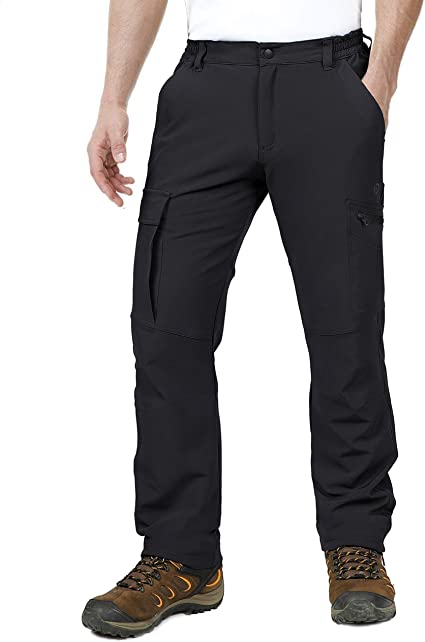 Outdoor Ventures Men's Hiking Pants Lightweight Comfy Stretch Water Resistant Tactical Work Cargo Pants with 6 Pockets