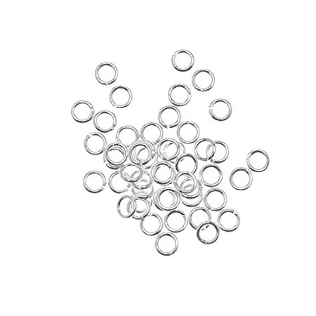 Beadaholique 50-Piece Open Jump Rings, 4mm, 20-Gauge, Silver