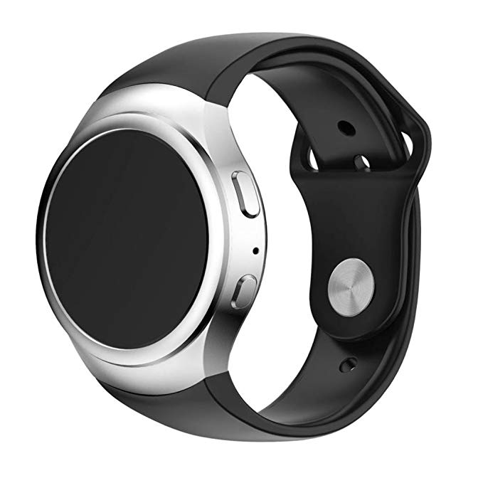Ninasill Unisex Fashion Luxury Silicone Watch Band Strap, Exclusive For Samsung Galaxy Gear S2 SM-R720 Smart watch Watch Strap (Black)